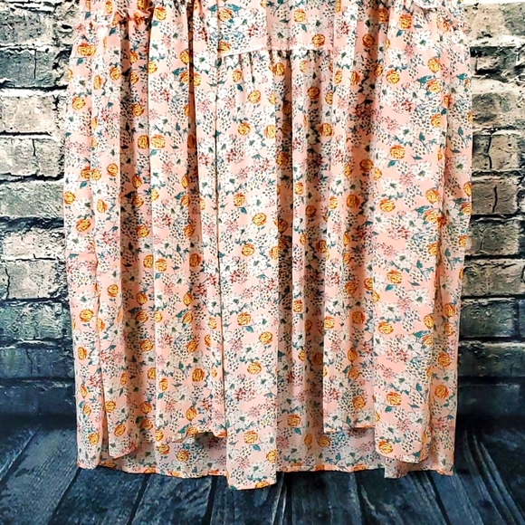 Wild Fable | Gypsy Boho Prairiecore Pink Floral Kimono Duster - Picture 6 of 10